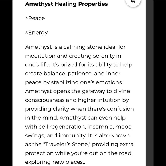 Amethyst Natural Stone Necklace Gold Energy Peace - Picture 2 of 8